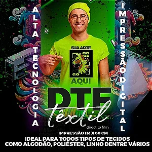 SERVIÇO DE IMPRESSÃO DTF TÊXTIL ULTRA - Tamanho (20 Metros Para cima x 0,58) - consulte pelo whats valores p/ tam maiores