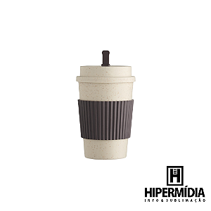 Copo Fibra de Trigo 450ml Cinza