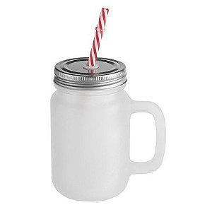 Caneca Mason Jar Jateada Sublimação 430ml