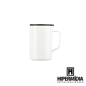 Caneca Inox 350ML Branca Tampa Plástica 18870