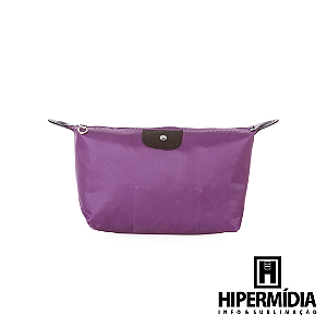 Necessaire Poliester Impermeável Roxa/Marrom