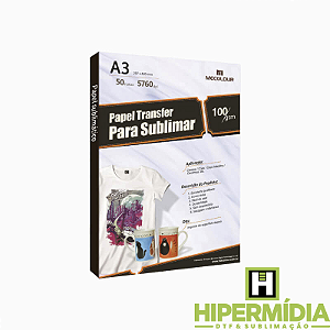 Papel Sublimatico Mecolour A3 100 Folhas