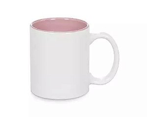 Caneca Branca Interior Rosa Sublime