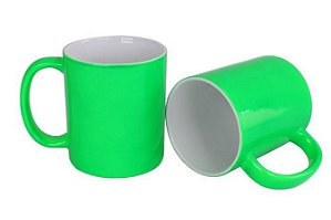 Caneca Neon Verde Brilho p/ Sublimação 325ml