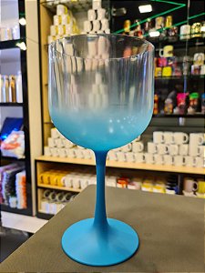 Taça Gin Degradê Cristal com Azul