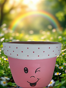 Vaso de cerâmica com carinha