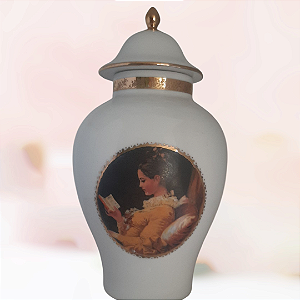 Pote de porcelana com tampa