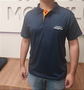CAMISETA POLO AZUL MARINHO - MALHA FRIA - MASC
