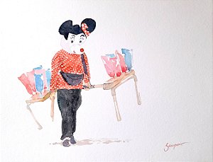 Minie e o Algodão Doce - aquarela