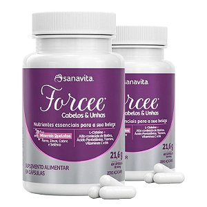 Kit 2 Forcee Cabelos e Unhas Sanavita 60 Caps