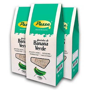 Kit 3 Farinha Banana Verde Pazze 150 gramas