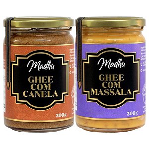 Kit 2 Manteiga Ghee Madhu Massala/canela 300g