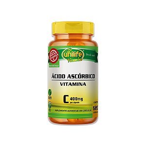 Vitamina C Ácido Ascórbico Unilife 120 Capsulas Veganas
