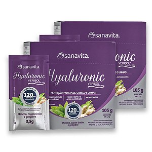 Kit 2 Hyaluronic Verisol Sanavita Matcha, Capim Limão e Gengibre 30 sachês