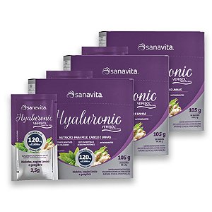 Kit 3 Hyaluronic Verisol Sanavita Matcha, Capim Limão e Gengibre 30 sachês