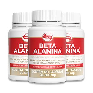 Kit 3 Beta Alanina Vitafor 120 Cápsulas