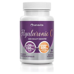 Hyaluronic C 150mg Ácido Hialurônico + Vitamina C Sanavita 30 cápsulas