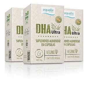 Kit 3 DHA Ultra Vegano Equaliv 30 cápsulas