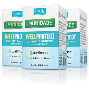 Kit 3 Imunidade Wellprotect com Wellmune Equaliv 60 cápsulas