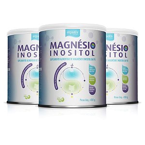 Kit 3 Magnésio Inositol Equaliv 450g Sabor Limão
