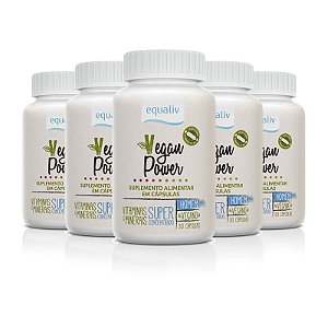 Kit 5 Vegan Power Homem Equaliv 30 cápsulas veganas