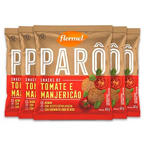 Kit 5 Biscoito de Polvilho Tomate e Manjericão Parô Flormel 40G