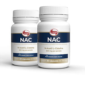Kit 2 NAC N-Acetil L-Cisteína 600mg Vitafor 30 cápsulas