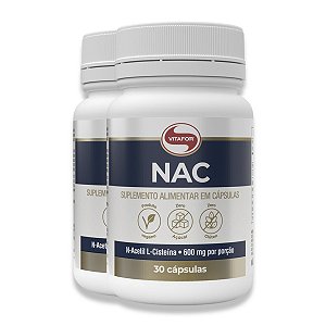 Kit 2 NAC N-Acetil L-Cisteína 600mg Vitafor 30 Cápsulas