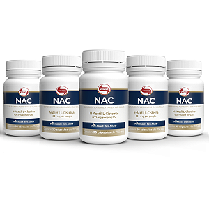 Kit 5 NAC N-Acetil L-Cisteína 600mg Vitafor 30 cápsulas