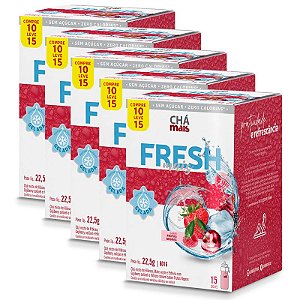 Kit 5 Chá Diurético Fresh Mais Clinic Mais 22,5g Frutas Negras