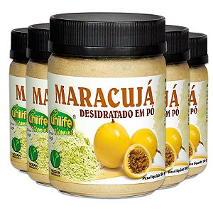 Kit 5 Farinha de Maracujá desidratada em pó 130g Unilife