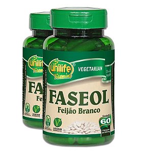 Kit 2 Faseolamina Faseol Feijão Branco 60 cápsulas Unilife