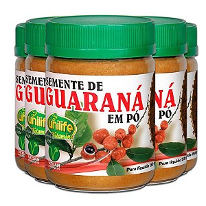 Kit 5 Guaraná em pó puro 150g Unilife