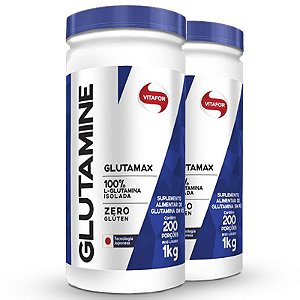 Kit 2 L-Glutamina Glutamine Vitafor 1000g