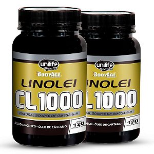 Kit 2 Linolei Cl 1000 Óleo de Cártamo Unilife 120 Cápsulas