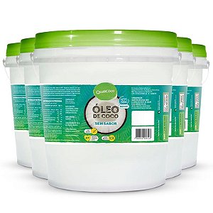 Kit 5 Óleo de Coco Sem Sabor Qualicoco 3 litros virgem