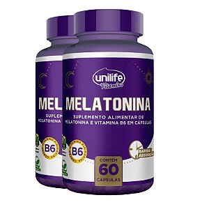 Kit 2 Melatonina + B6 Unilife 60 cápsulas