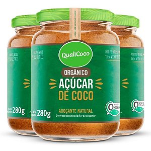 Kit 3 Açúcar de coco Qualicoco 80g orgânico