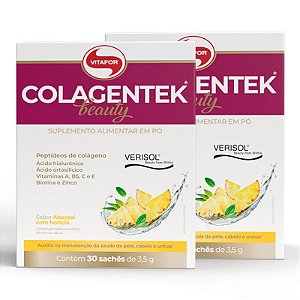 Kit 2 Colagentek Beauty Vitafor 30 Sachês 3,5g Abacaxi Com Hortelã