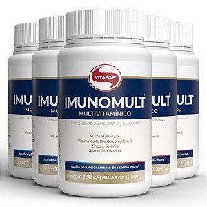 Kit 5 Imunomult Multivitamínico Vitafor 120 Cápsulas