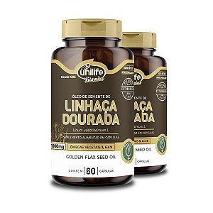 Kit 2 Óleo de Semente de Linhaça Dourada 1000mg Unilife 60 Cápsulas