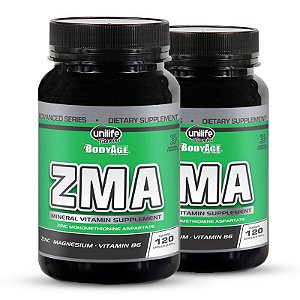 Kit 2 Repositor muscular 600mg Zma Unilife 120 Capsulas