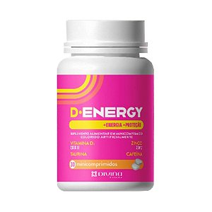 D-Energy Vitamina D 2000UI + Zinco + Taurina + Cafeína Divina Pharma 30 cápsulas