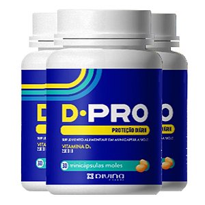 Kit 3 D-Pro Vitamina D 2000UI Divina Pharma 30 cápsulas