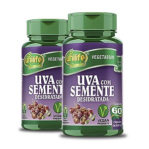 Kit 2 Uva Com Semente Desidratada Unilife 60 Cápsulas