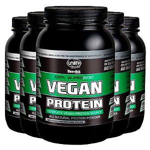 Kit 5 Vegan protein Chocolate 900g proteína vegetal Unilife