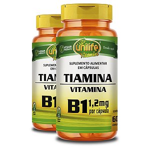 Kit 2 Vitamina B1 Tiamina 60 cápsulas Unilife