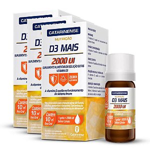 Kit 3 Vitamina D3 Mais 2000 Ui Catarinense 10ml