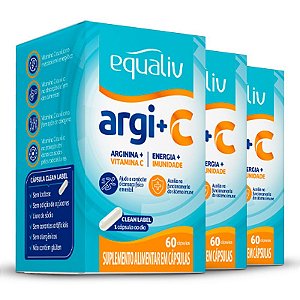 Kit 3 Argi + C Equaliv 60 cápsulas