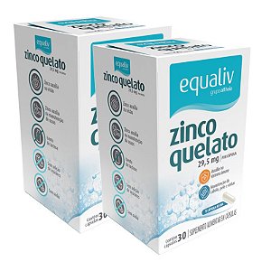 Kit 2 Zinco Quelato 29,59mg Equaliv 30 cápsulas